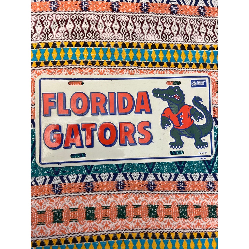 Vintage 1995 Florida Gators License Plate NCAA Albert Gator Metal Car Tag